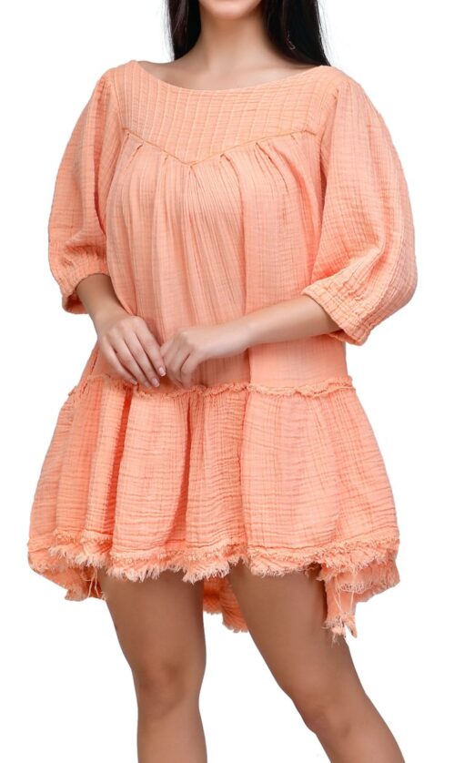 Cotton Flared Apricot Dress – Box of 25 pcs @ US$80 - Image 5