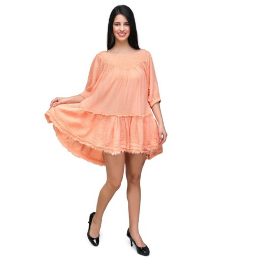 Cotton Flared Apricot Dress – Box of 25 pcs @ US$80
