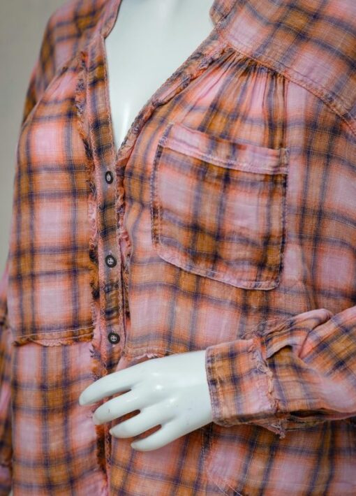 Cotton YD Plaid shirt top w long sleeves – Box of 30 pcs @ US$98 - Image 3
