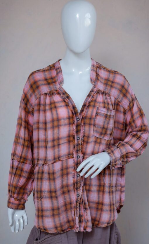 Cotton YD Plaid shirt top w long sleeves – Box of 30 pcs @ US$98