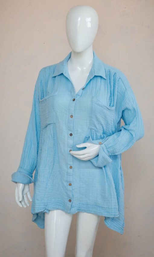 Cotton shirt dress w long sleeves – Box of 30 pcs @ US$98 - Image 4
